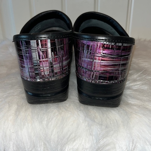 DANSKO leather clog shiny purple crosshatch Size 37 US 6.5 nursing comfort - Picture 5 of 14